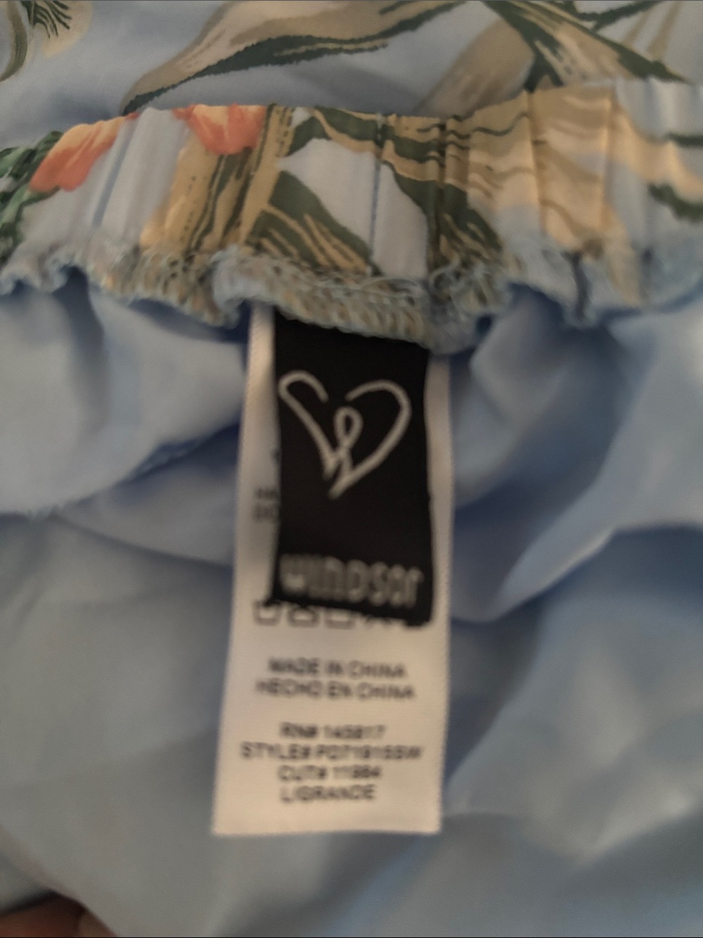 Windsor Pastel Blue Floral Two-Piece Set with Peach Accents - Picture 2 of 6